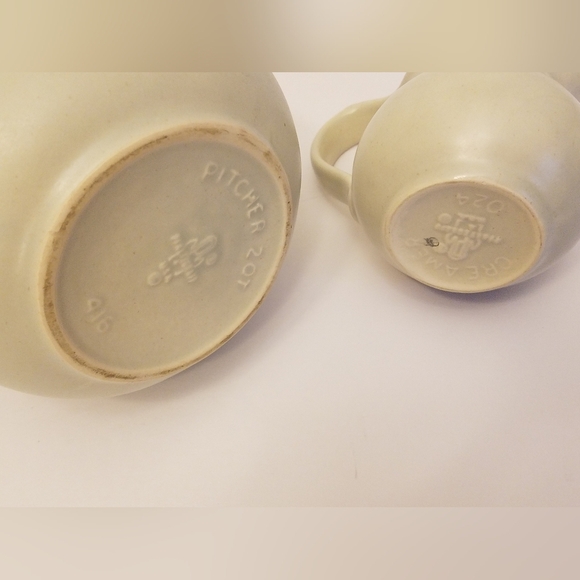 Set of 2 Pfaltzgraff Pitcher Creamer Heirloom Pattern Gray Stoneware - Picture 15 of 16